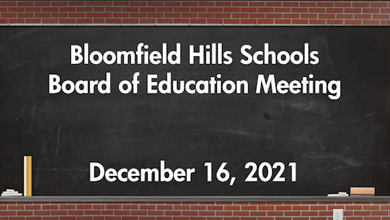 Thumbnail image for  Board of Education Meeting December 16, 2021