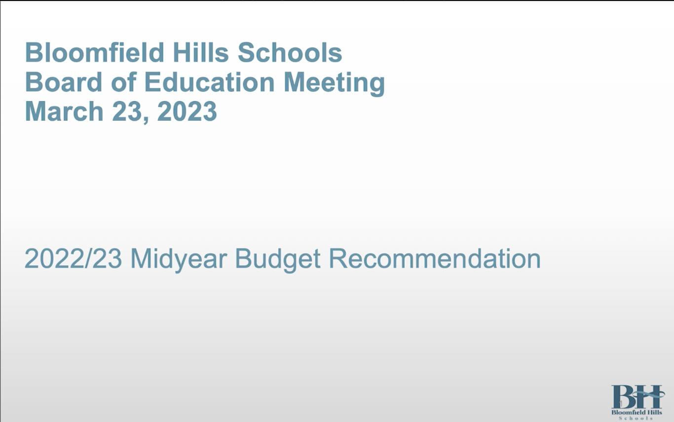 BHS: 2022-2023 Midyear Budget Revisions