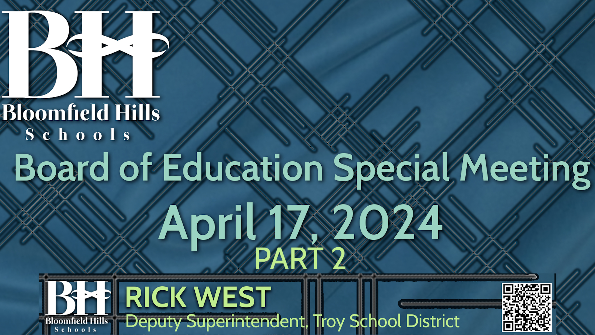 Thumbnail image for BHS: Board of Education Special Meeting April 17, 2024- PART 2 -Supt. Candidate Interview with Rick West - Deputy Supt. Troy School District