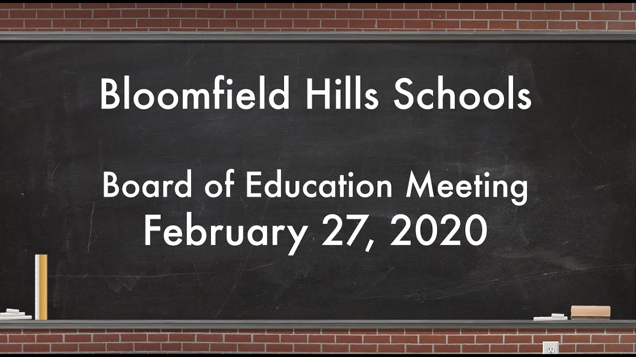 Thumbnail image for Board of Education Meeting February 27, 2020