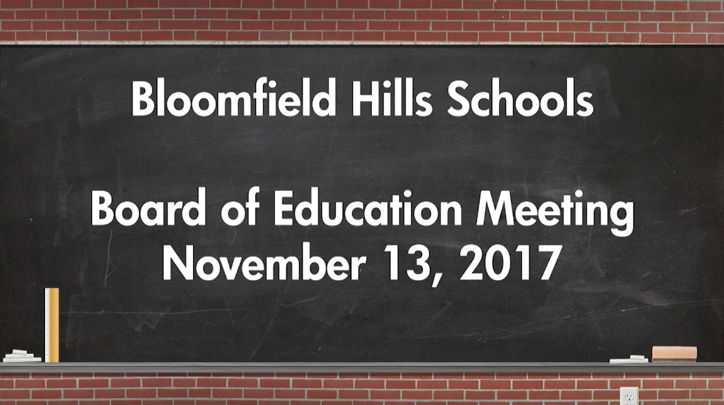 Thumbnail image for Board of Education Meeting Nov 13, 2017
