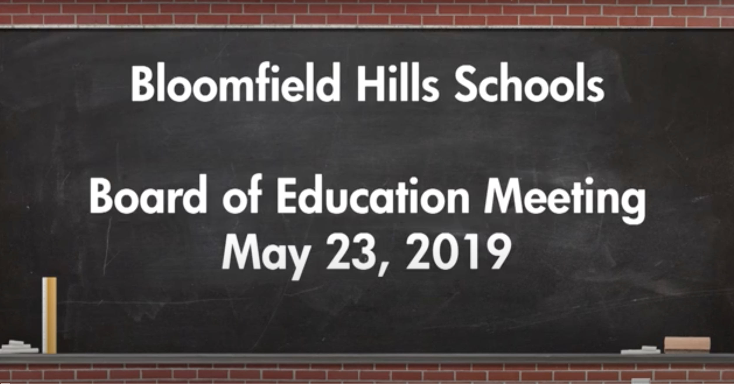 Thumbnail image for Board of Education Meeting May 23, 2019