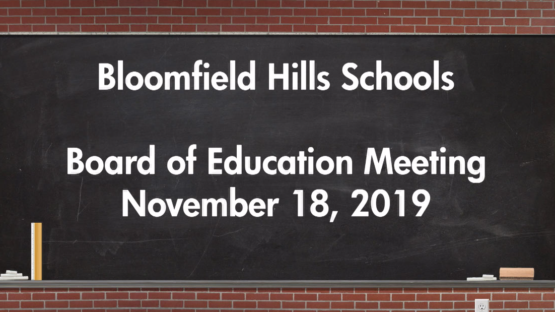 Thumbnail image for Board of Education Meeting Nov 18, 2019- Supt. Finalist Interview : Mr. Patrick Watson, Principal, West Bloomfield High School