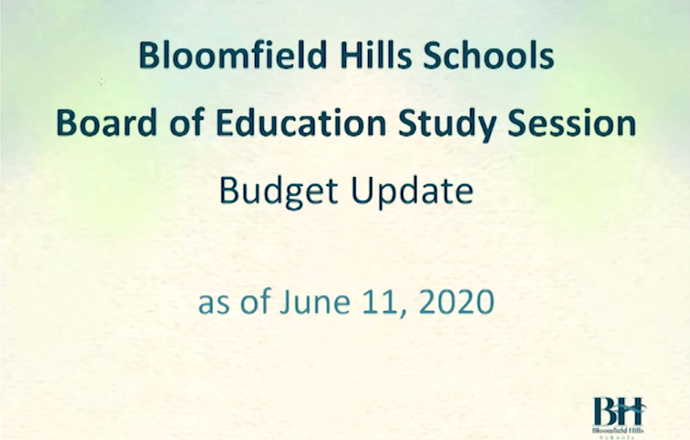 Thumbnail image for Bloomfield Hills Schools Budget Update June 2020